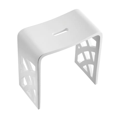 Kingston Brass Shower Seats 16.56 L, Solid Surface White Stone, Matte White KBSSA17916